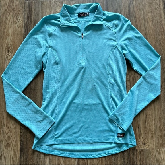 Kerrits Shirt Womens XS Blue 1/4 Zip Equestrian Vented Riding Top Long Sleeve - Picture 1 of 11